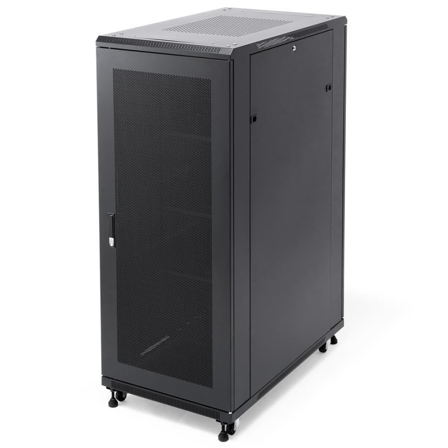 サーバーラック 19インチ 中型 30U 奥行100cm メッシュパネル 棚板×3枚 スライド棚×1枚付き EZ1-SV030BK_18