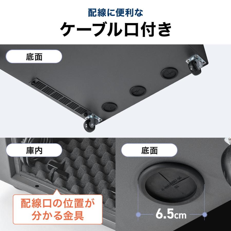 防音ラック 騒音低減ラック 19インチ 24U 中型 AVシステム 音響機器 奥行78.2cm 高さ126cm EZ1-SV036 代引き不可 個人様宅への配送不可の画像