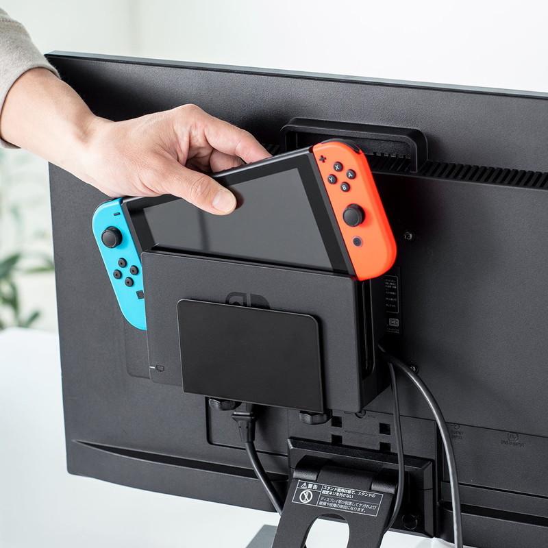 Nintendo Switch 本体 32GBSD 、ケース、ウォールマウント付 SANWA SUPPLY（サンワサプライ） モニター裏収納 VESA取付 Nintendo