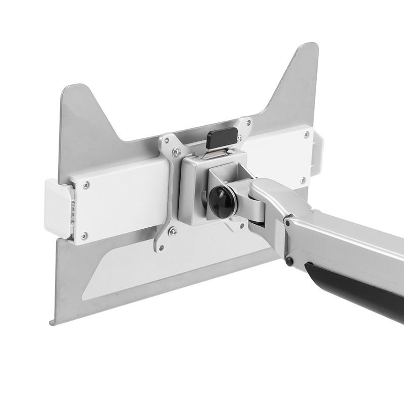 モニターアーム ノートパソコン置き台付 VESA75 新品補強プレート付き モニターアーム ノートパソコン置き台付 VESA75 新品補強