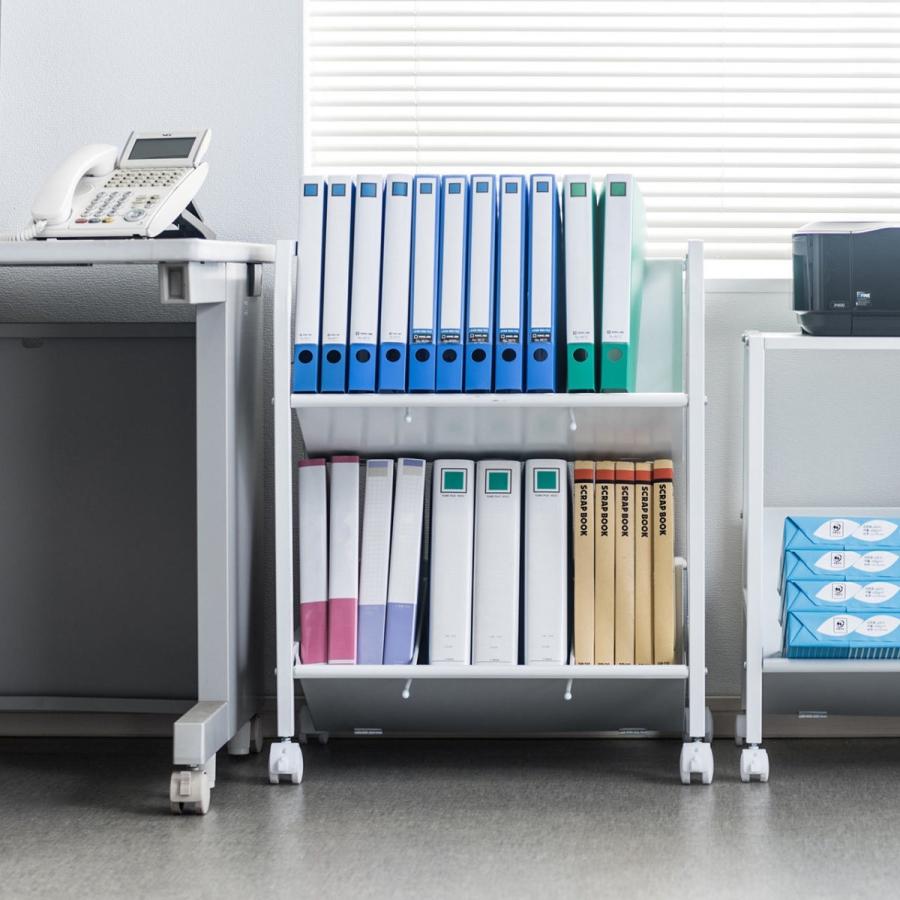書類ワゴン2個セット SANWA SUPPLY ファイルワゴン 2段 A4対応 キャスター付 PCワゴン