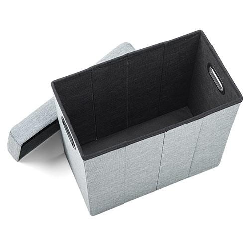 収納スツール 座れる収納ボックス 折りたたみ 座面取り外し オットマン 持ち手付 耐荷重60kg グレー EZ15-SNCBOX12GY | SANWA SUPPLY | 15