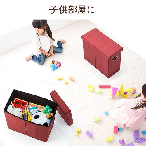 収納スツール 座れる収納ボックス 折りたたみ 座面取り外し オットマン 持ち手付 耐荷重60kg グレー EZ15-SNCBOX12GY | SANWA SUPPLY | 08