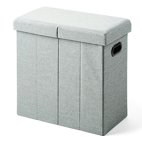 収納スツール 座れる収納ボックス 折りたたみ 座面取り外し オットマン 持ち手付 耐荷重60kg グレー EZ15-SNCBOX12GY | SANWA SUPPLY | 09