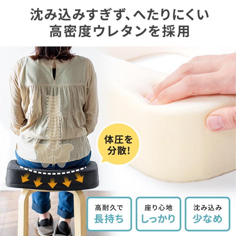国内正規品 ウレタンクッション 高密度 エルゴ形状 接触冷感生地 裏面滑り止め 洗濯可能 テレワーク 在宅勤務 クッション 座布団 黒 Ez15 Snccs3 Cisama Sc Gov Br