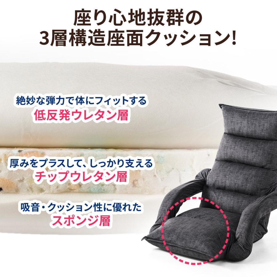 SANWA SUPPLY（サンワサプライ） 座椅子 肘掛けあり 背もたれ42段階