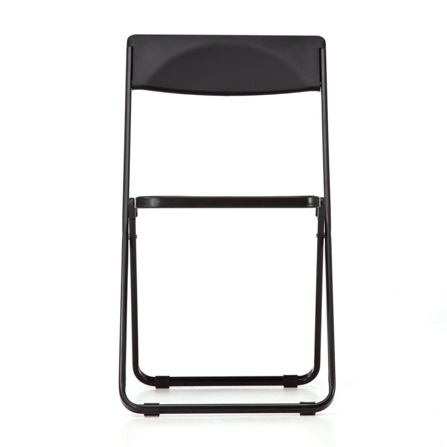 折りたたみ椅子 1脚のみ フォールディングチェア スタッキング可能 極薄 スリム ブラック EZ15-SNCH0061BK19