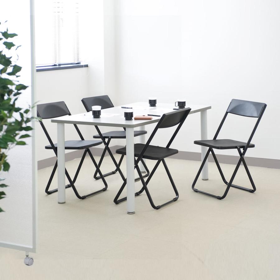 折りたたみ椅子 4脚セット フォールディングチェア スタッキング可能  