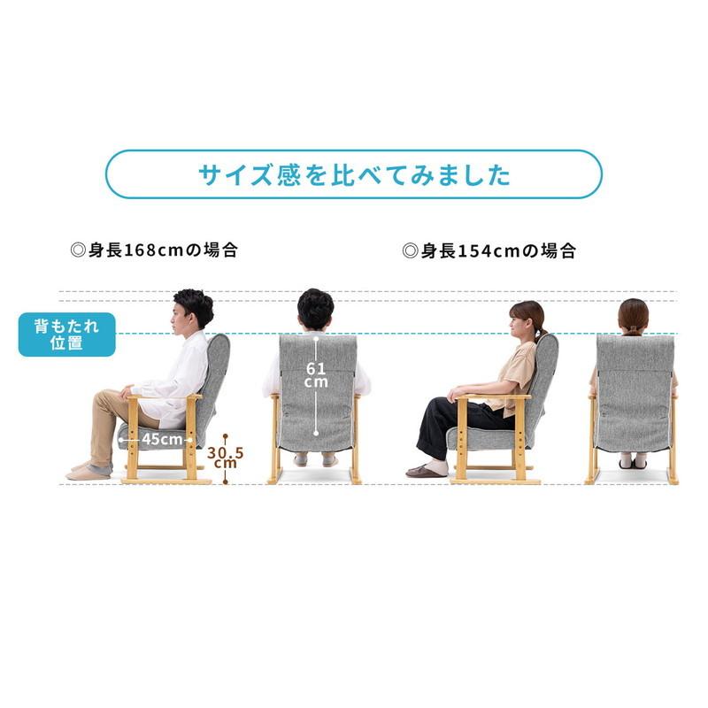 SANWA SUPPLY 高座椅子 立ち座りしやすい 肘掛け付 SANWA SUPPLY 高座椅子 立ち座りしやすい 肘掛け付
