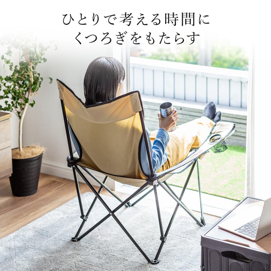 SANWA SUPPLY 折りたたみチェア オットマン付き キャンピング SANWA SUPPLY 折りたたみチェア オットマン付き キャンピング