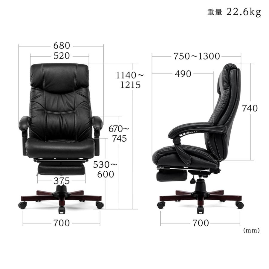 SANWA SUPPLY（サンワサプライ） 社長椅子 書斎椅子 レザーチェア 本革