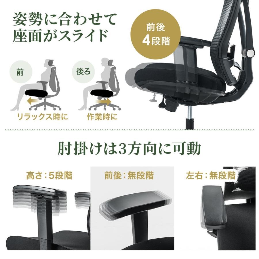 SANWA SUPPLY（サンワサプライ） メッシュチェア ロッキング 可動肘付