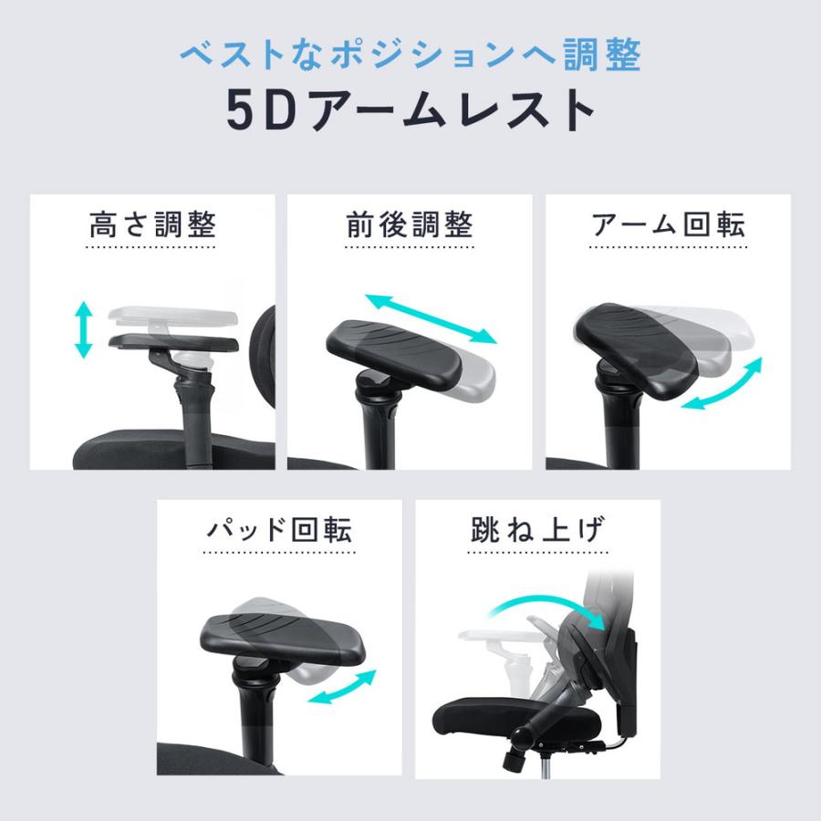 オフィスチェア ランバーサポート ロッキング機能 メッシュ 跳上げアームレスト SANWA SUPPLY（サンワサプライ） メッシュチェア オフィスチェア