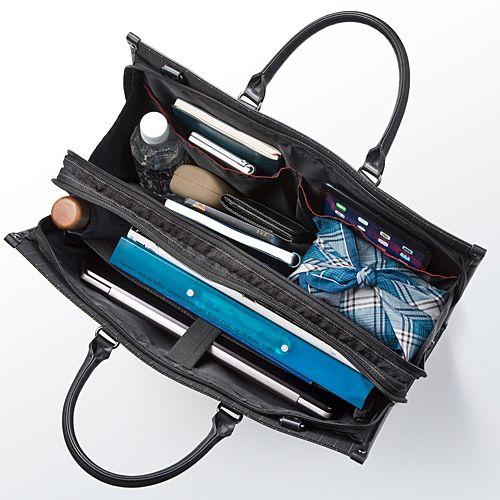 SANWA SUPPLY（サンワサプライ） ビジネスバッグ ストライプ柄 大容量