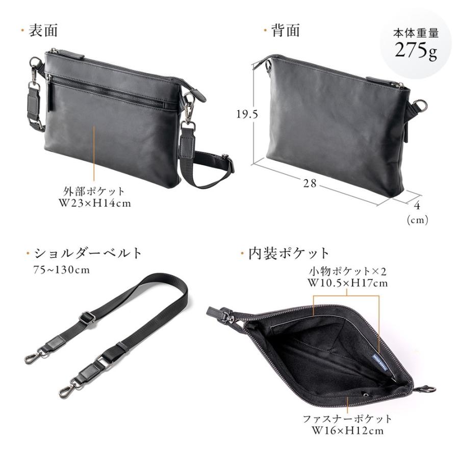 SANWA SUPPLY（サンワサプライ） サコッシュ 本革 4WAY ショルダー