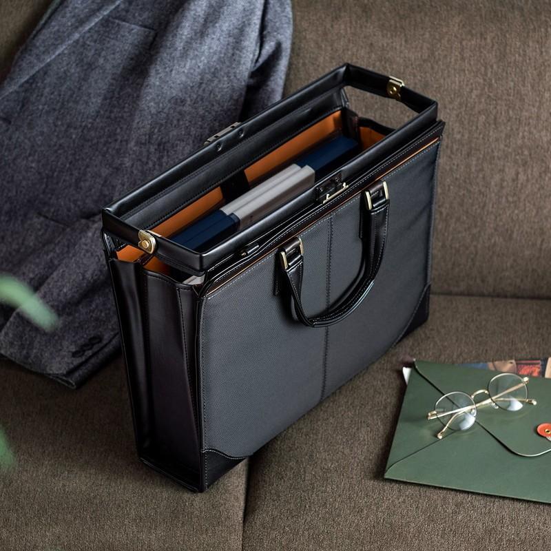 ビジネスバッグ 日本製 肩掛け ショルダー 鎧布生地 ダレスバッグ A4対応 ブラック EZ2-BAG164BK おしゃれ