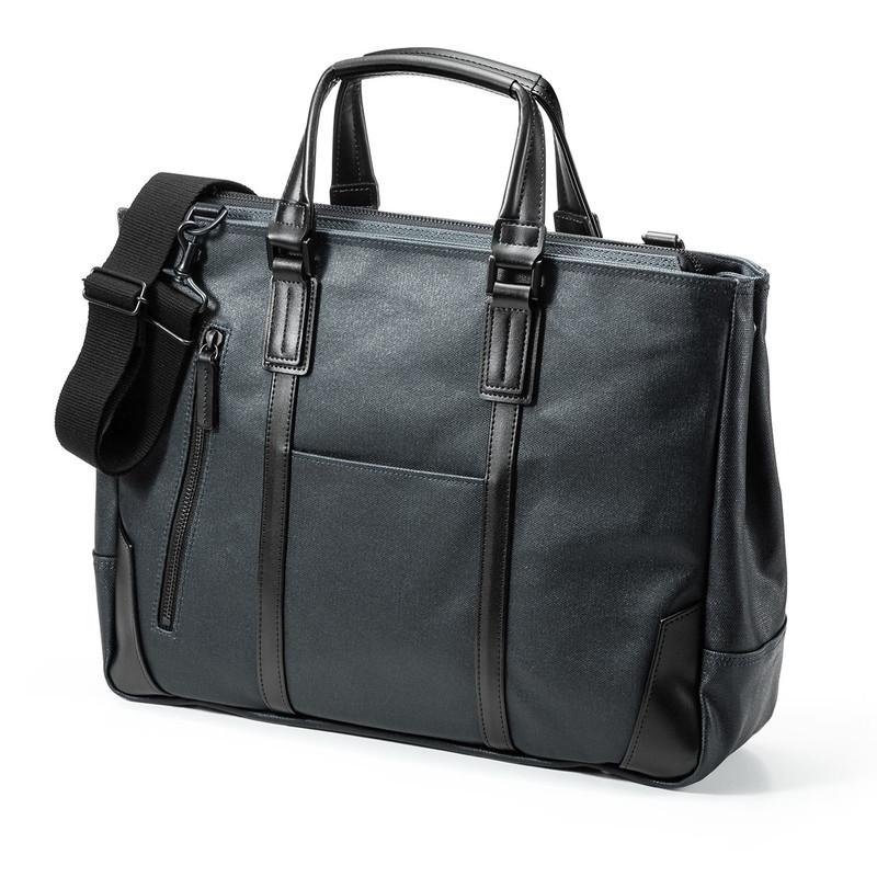 ビジネスバッグ 日本製 倉敷帆布 ブリーフケース 手持ち ショルダー A4対応 ネイビー EZ2-BAG168NV　おしゃれの画像