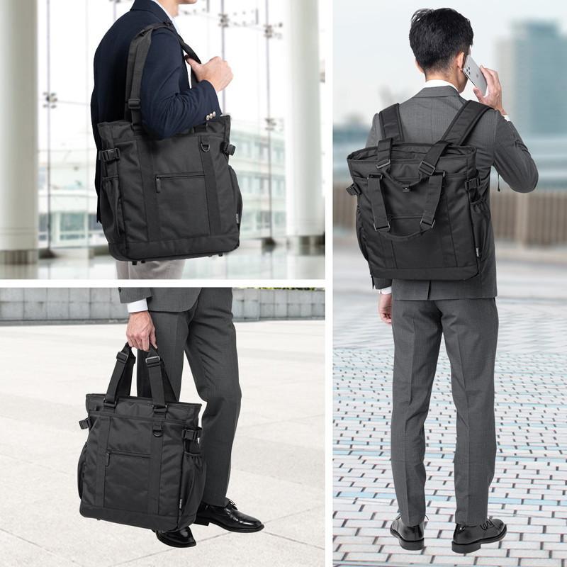 トートバッグ ビジネスバッグ 手持ち ショルダー対応 リュック 肩掛け ブラック EZ2-BAG172BK|esupply|03