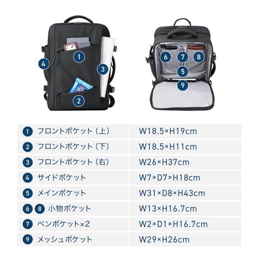 SANWA SUPPLY（サンワサプライ） リュック マチ拡張 ビジネス 大容量