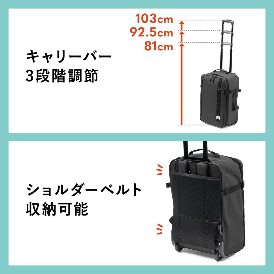 ソフトキャリー リュック 2WAY 大容量  機内持ち込み 出張 旅行 おすすめ グレー EZ2-BAGCR007BK｜esupply｜04