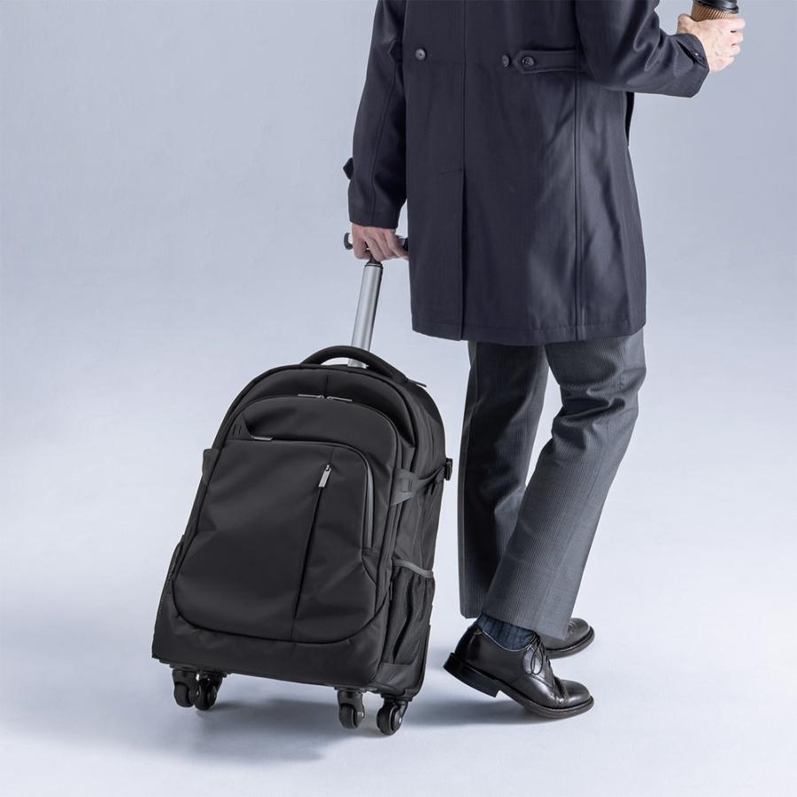 キャリーリュック キャリーバッグ 2WAY トロリー 4輪 ビジネスリュック 35リットル ブラック EZ2-BAGCR011BK_16