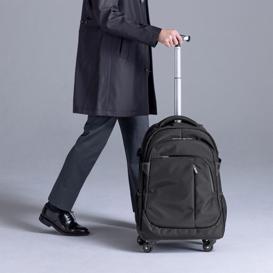 キャリーリュック キャリーバッグ 2WAY トロリー 4輪 ビジネスリュック 35リットル ブラック EZ2-BAGCR011BK_20