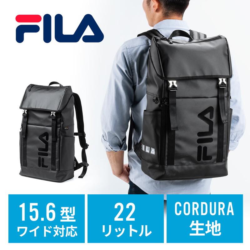 リュック FILA 大容量22L 黒 メンズ レディース スクエア型 バックパック 通勤 通学 EZ2-BAGFLA1BK