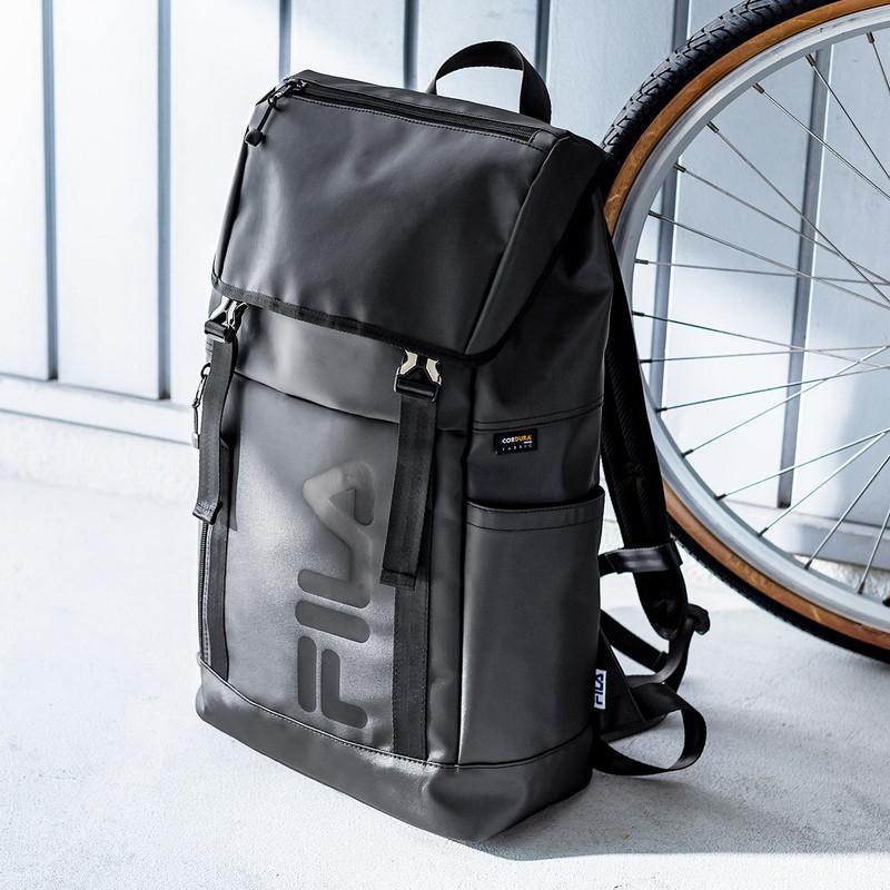 リュック FILA 大容量22L 黒 メンズ レディース スクエア型 バックパック 通勤 通学 EZ2-BAGFLA1BK｜esupply｜13