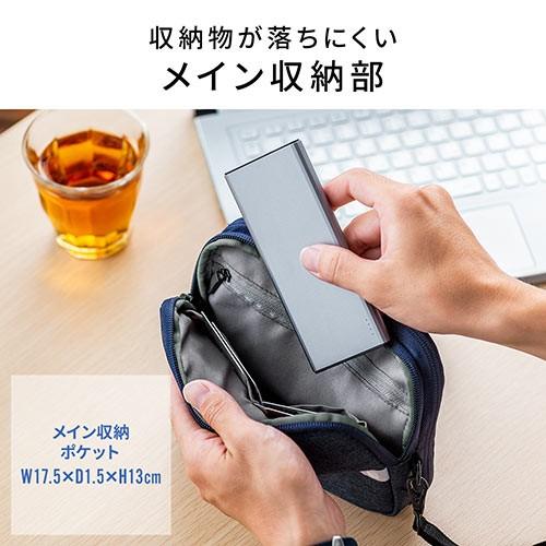 ガジェットポーチ Mサイズ モバイルバッテリー・Wi-Fiルーター・パスポート収納 ストラップ付 グレー EZ2-BAGIN013GY｜esupply｜04