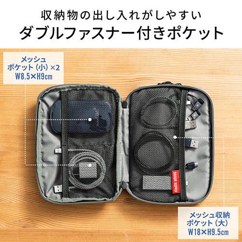 ガジェットポーチ Mサイズ モバイルバッテリー・Wi-Fiルーター・パスポート収納 ストラップ付 ネイビー EZ2-BAGIN013NV｜esupply｜06