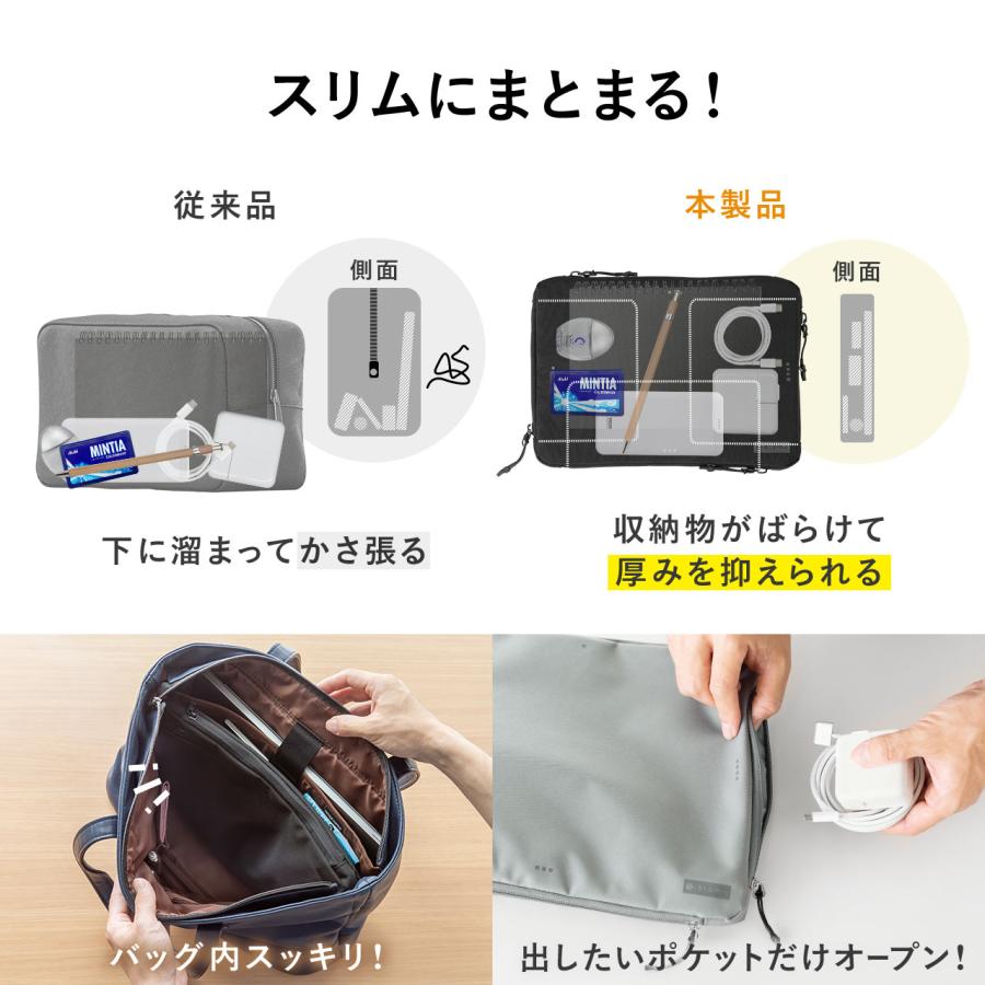 SANWA SUPPLY ガジェットポーチ 4方向収納 A4サイズ ソフト SANWA SUPPLY ガジェットポーチ 4方向収納 A4サイズ ソフト
