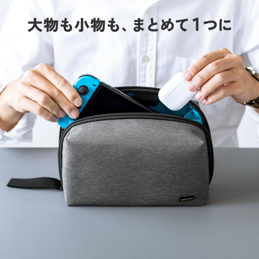 SANWA SUPPLY ポーチ トラベルポーチ ガジェットポーチ 小物入れ