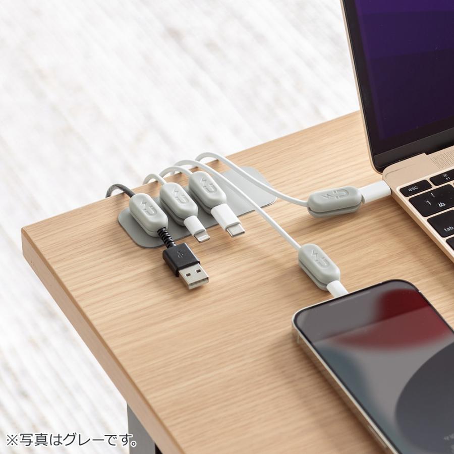 2個セット 充電ケーブル ホルダー テープ付き マグネット端子入れ 収納