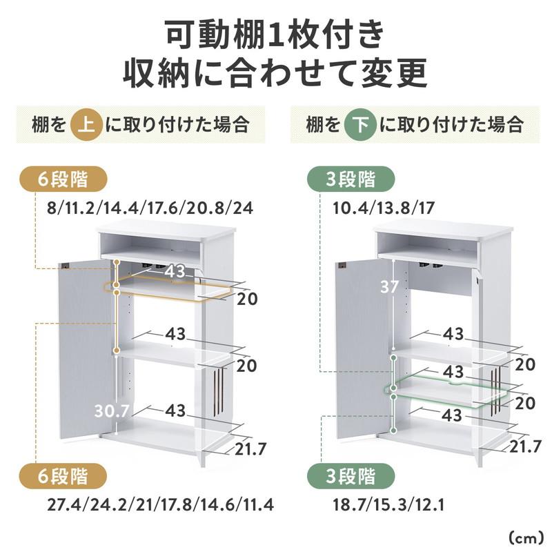 ルーター収納ボックス モデム収納ラック ケーブルボックス コード収納 電話台 木製 扉付き 幅48cm ライトブラウン EZ2-CB030LM｜esupply｜07