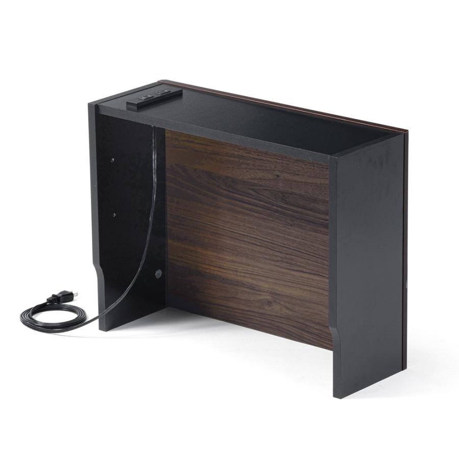 ルーター収納ボックス コンセント付き 幅50cm 木製 スリム 壁面収納 ケーブルボックス 電話台 ダークブラウン EZ2-CB042DBRM | SANWA SUPPLY | 15