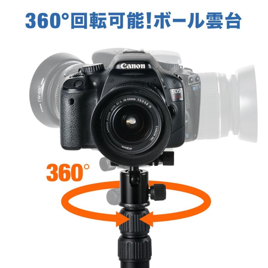 SANWA SUPPLY カメラ三脚 5段階伸縮 軽量 コンパクト 俯瞰対応 SANWA SUPPLY カメラ三脚 5段階伸縮 軽量 コンパクト 俯瞰対応