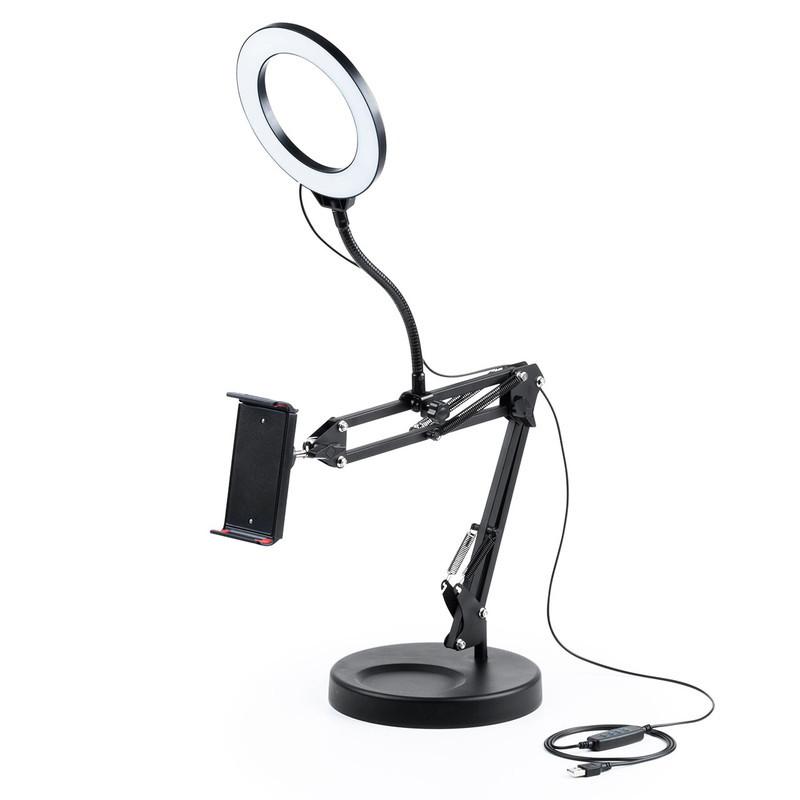 SANWA SUPPLY タブレットスタンド リングライト付き iPad アーム