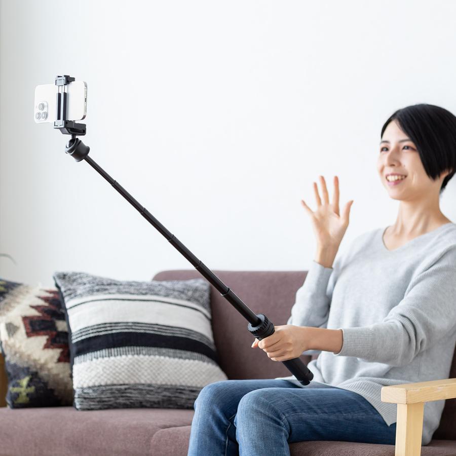 SANWA SUPPLY 2WAYミニ三脚 自撮り棒 カメラ三脚 カメラネジ