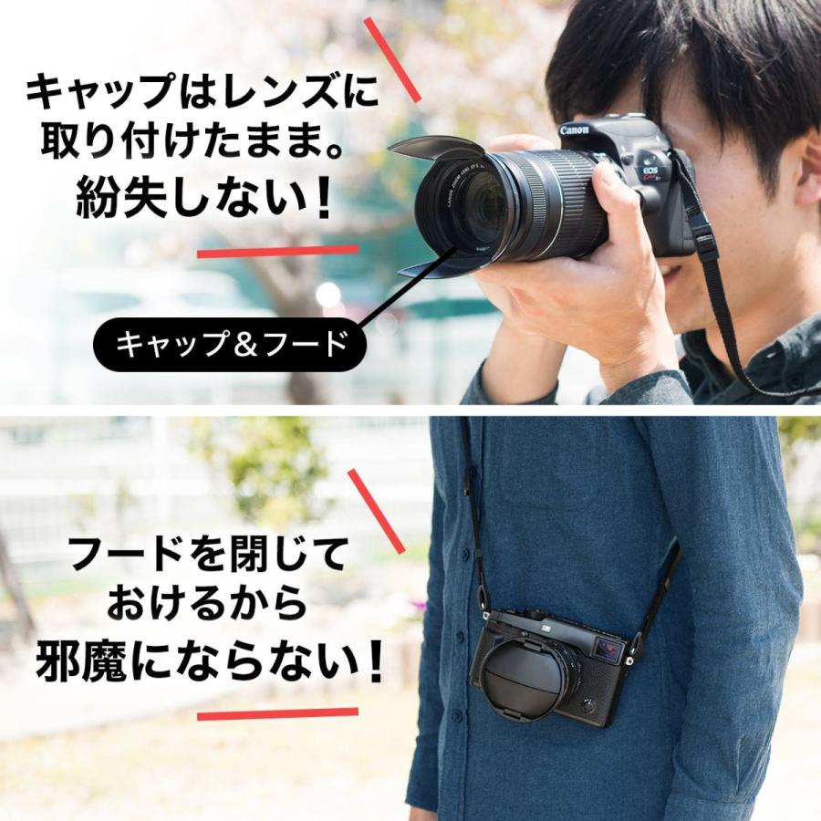 SANWA SUPPLY カメラレンズキャップ 常時取付 58mmレンズ対応