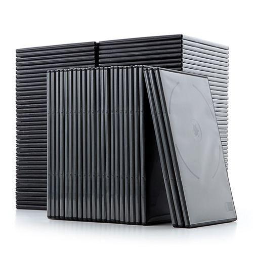 DVDトールケース 2枚収納 スリムタイプ 厚さ7mm 100枚入り ブラック EZ2-FCD040BK-100|esupply|02