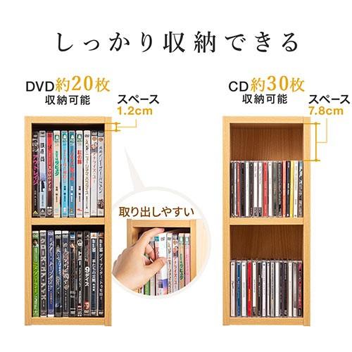 SANWA SUPPLY（サンワサプライ） メディアラック 木製 2段 DVD/CD収納