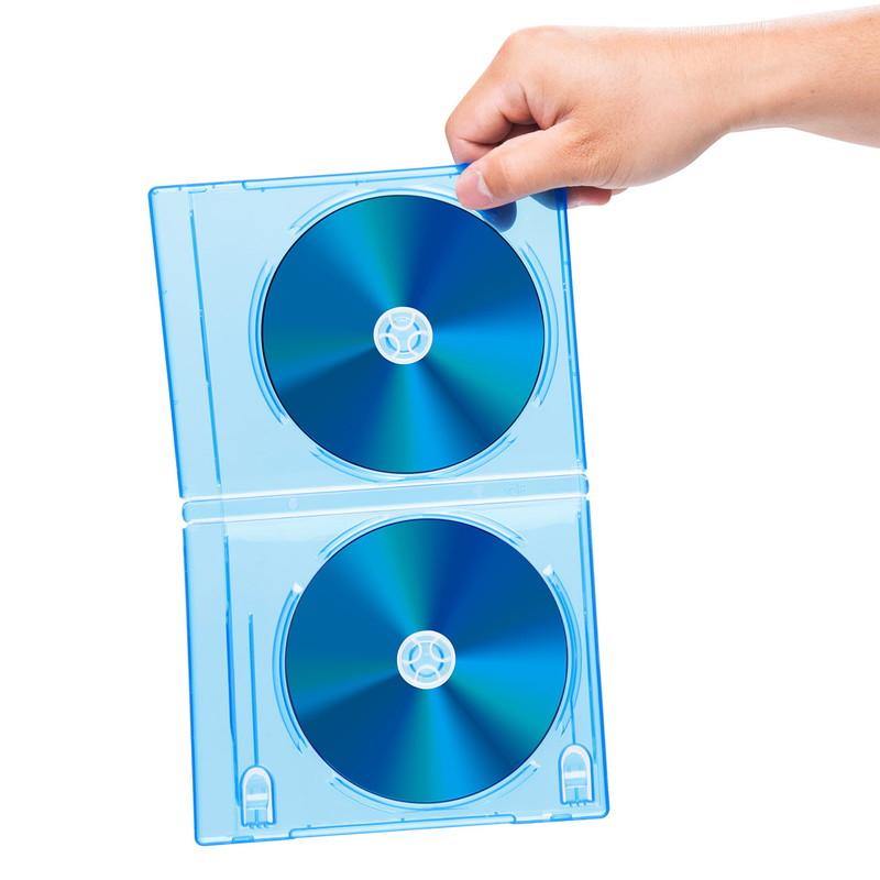 ブルーレイディスクケース 標準サイズ Blu-ray 2枚収納 25個セット ブルー EZ2-FCD067｜esupply｜06