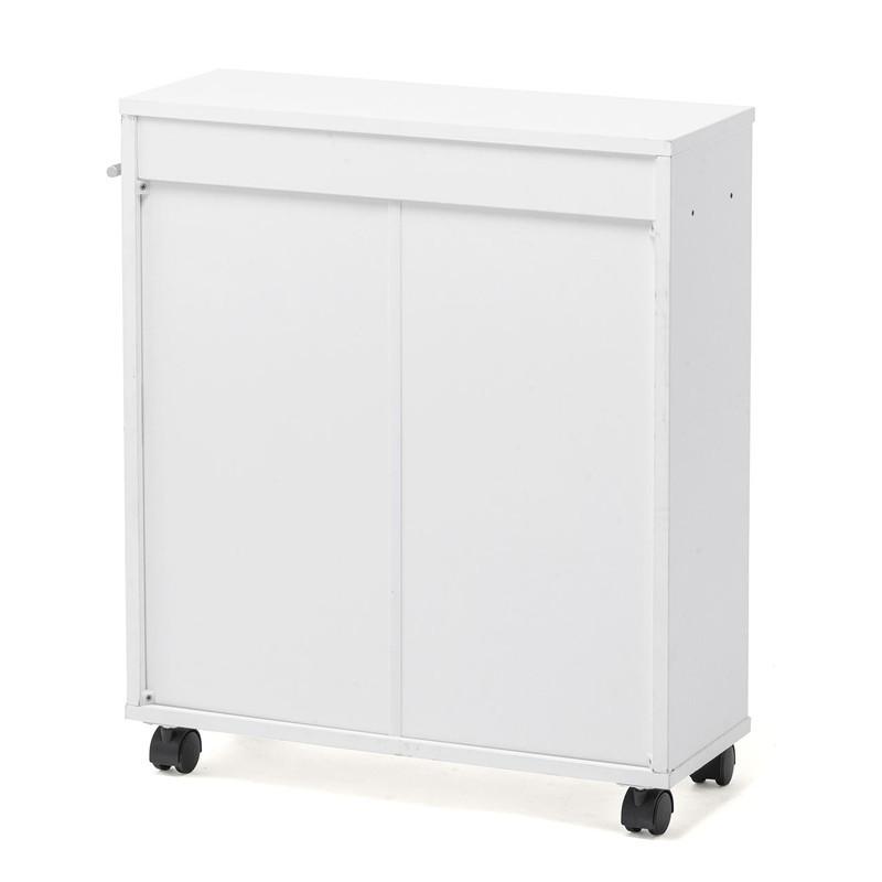 隙間収納 20cm メディアラック すきま収納ラック 収納ワゴン キャスター 本棚 コミック 押入れ マルチワゴン カウンター下 3段 ホワイト EZ2-FCD070W | SANWA SUPPLY | 18