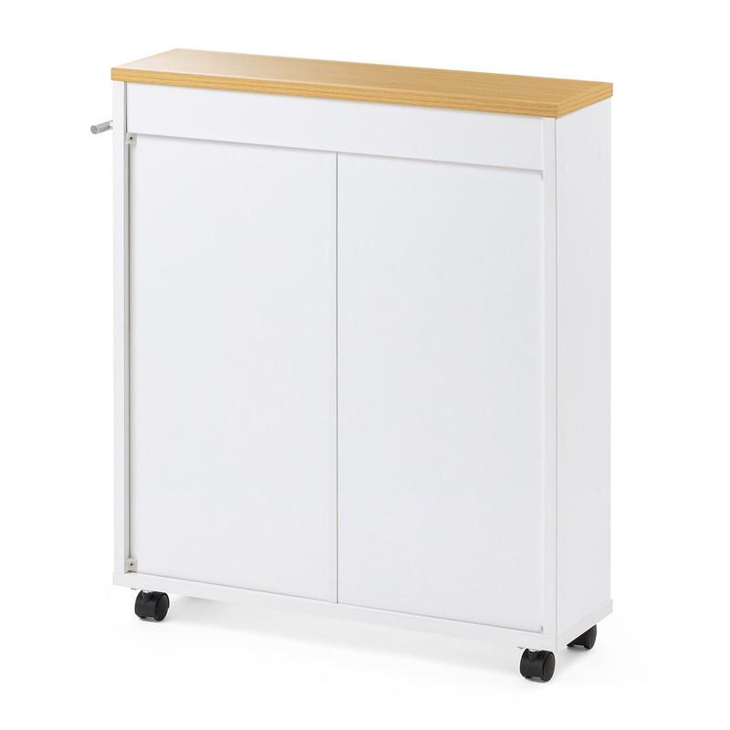 隙間収納 15cm メディアラック すきま収納ラック キャスター付 本棚 コミック 薄型 キッチン 押入れ マルチワゴン 3段 ホワイト EZ2-FCD073W | SANWA SUPPLY | 17