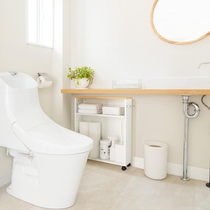 隙間収納 15cm メディアラック すきま収納ラック キャスター付 本棚 コミック 薄型 キッチン 押入れ マルチワゴン 3段 ホワイト EZ2-FCD073W | SANWA SUPPLY | 19