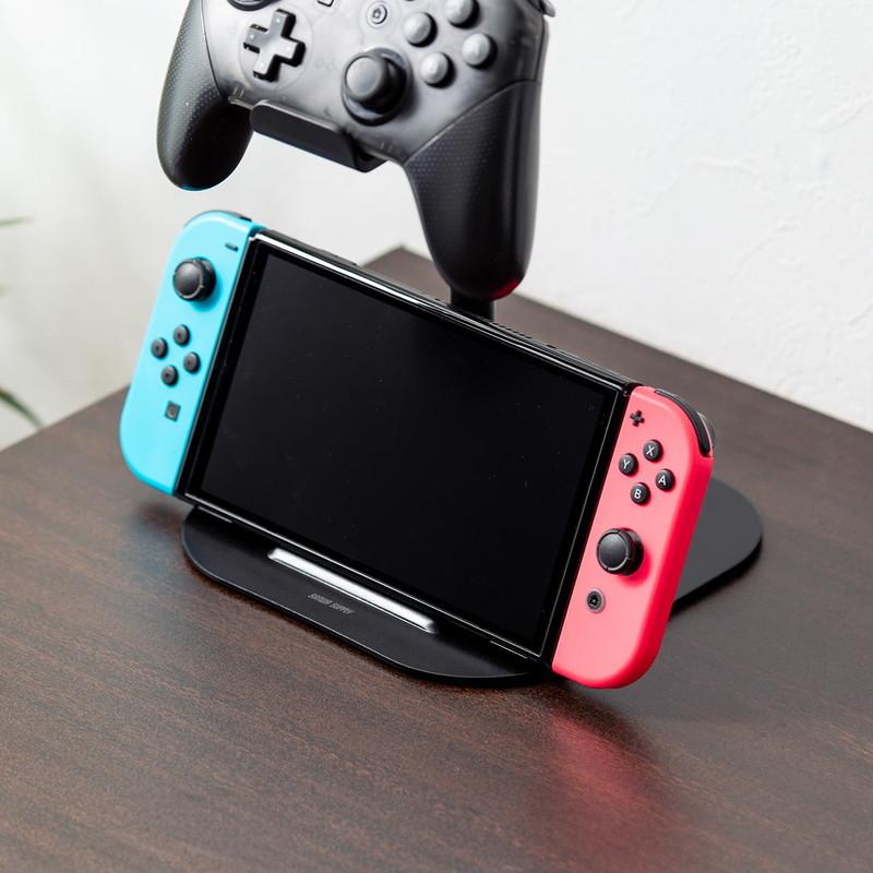 ゲームコントローラースタンド タブレットホルダー付き ゲームパッドスタンド ヘッドホンスタンド スマホスタンド ブラック EZ2-GAP011ABK|esupply|21