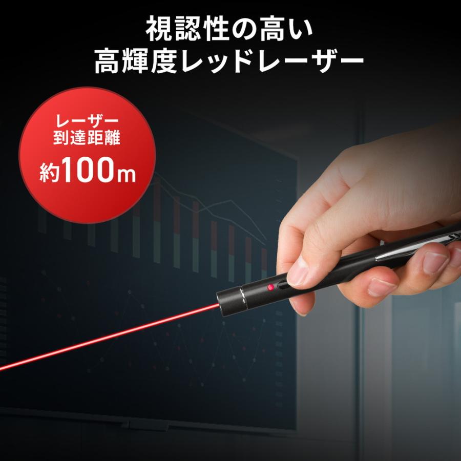SANWA SUPPLY（サンワサプライ） レーザーポインター 赤 乾電池式 ペン