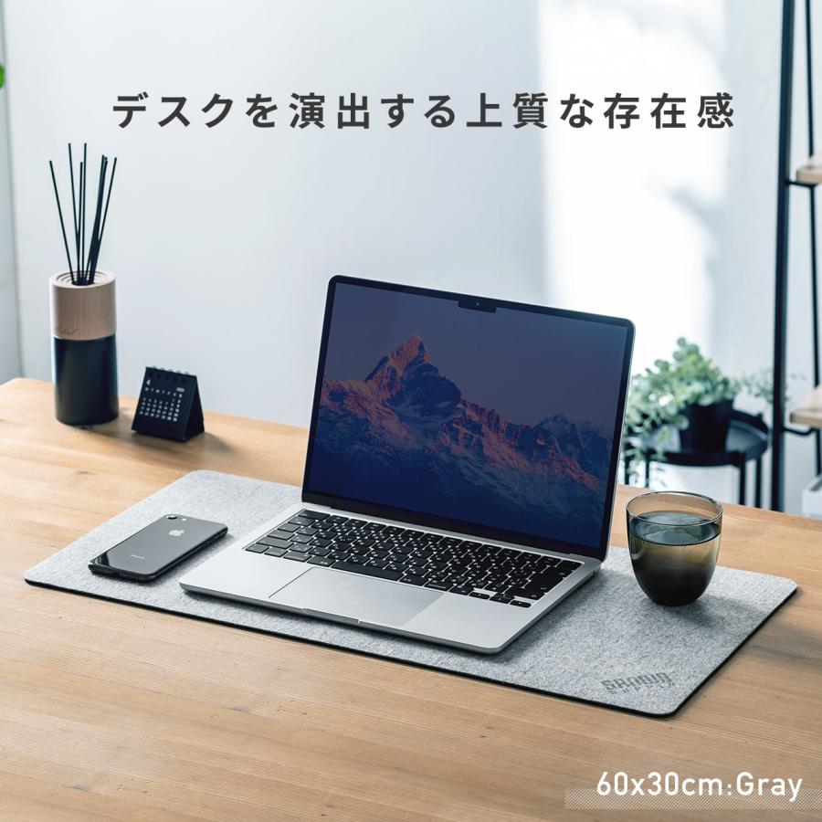 SANWA SUPPLY（サンワサプライ） フェルトデスクマット 90×40cm 天然