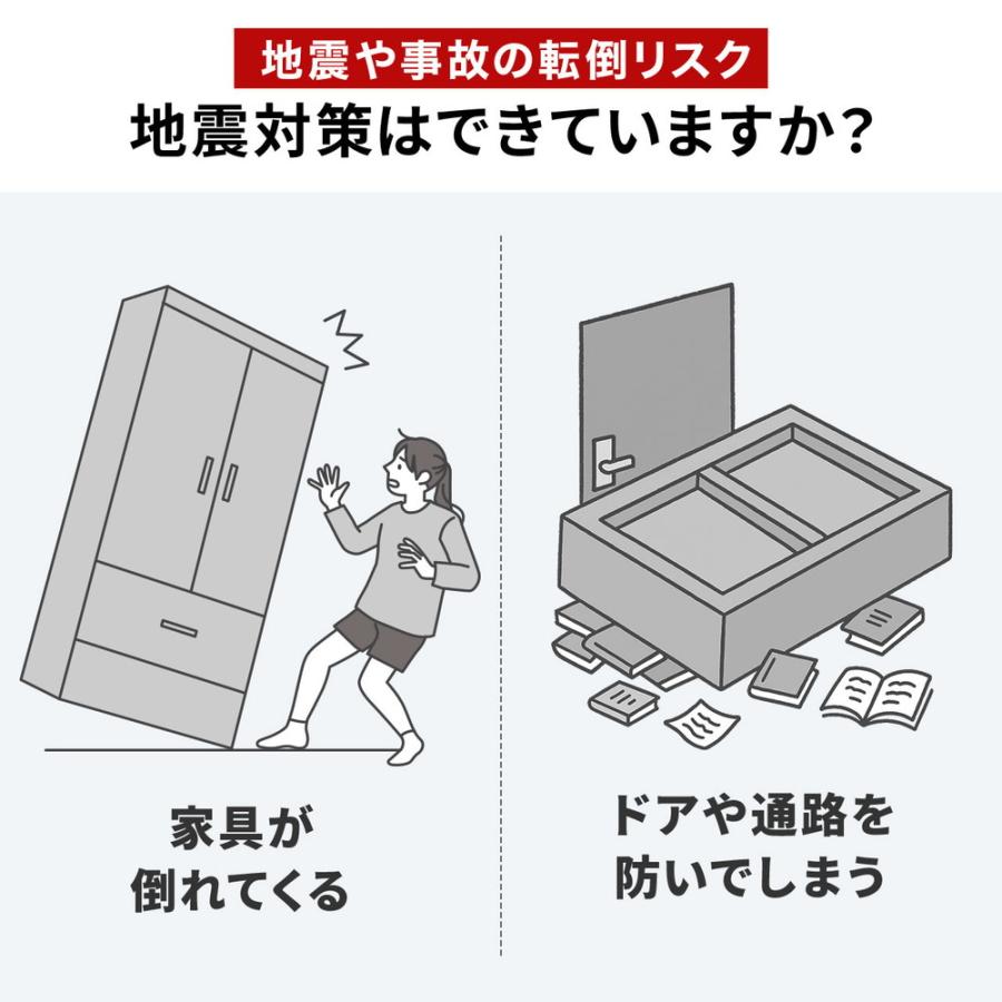 SANWA SUPPLY（サンワサプライ） 大型家具転倒防止 穴あけ不要 転倒