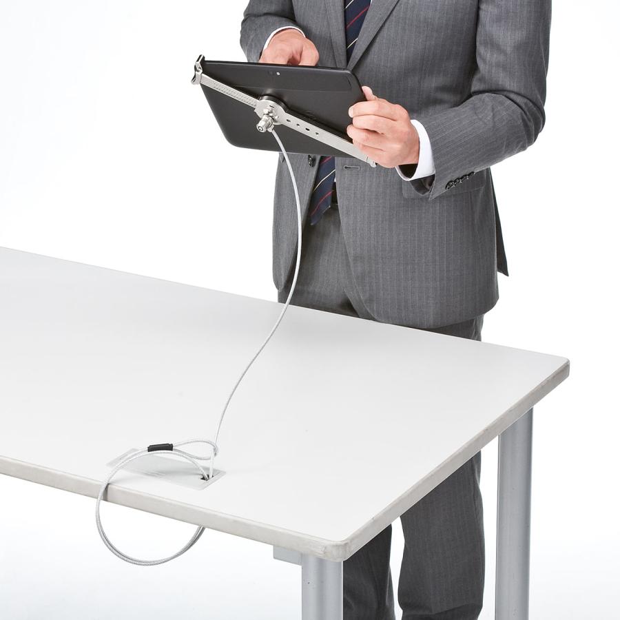 セキュリティワイヤー タブレット・iPad用 7インチ〜10インチ対応　シルバー 盗難防止 EZ2-SL019SV | SANWA SUPPLY | 11